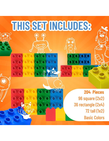 Bloques de Construcción Grandes Strictly Briks 204 Piezas