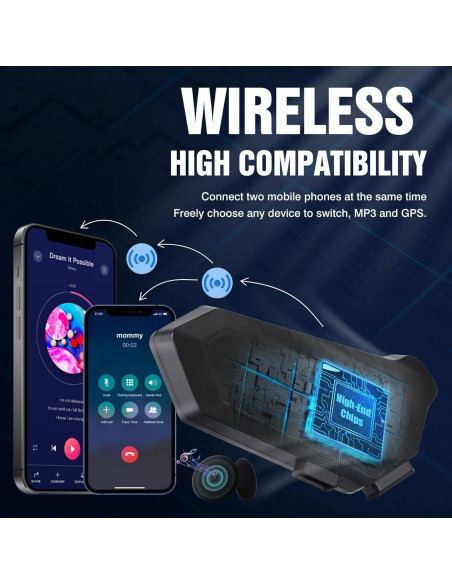 Altavoces para Casco de Motocicleta FEYA Y10 IPX6 Bluetooth 5.3