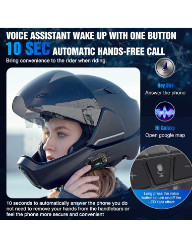 Altavoces para Casco de Motocicleta FEYA Y10 IPX6 Bluetooth 5.3