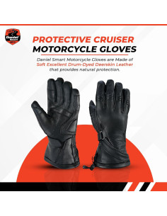 Guantes de Cuero de Ciervo Daniel Smart - Motocicleta Pequeño 2