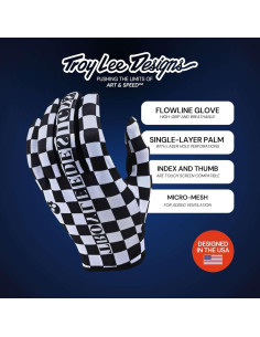 Guantes Troy Lee Designs FLOWLINE Unisex Negro Mediano 2