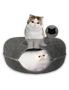 Cueva para Gatos Grande Mrocioa 61 cm Gris Oscuro Interactiva