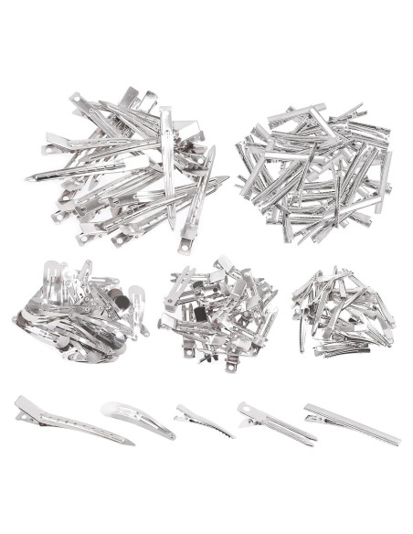 Kit de Clips para el Cabello Swpeet 160Pcs - 5 Estilos Metálicos