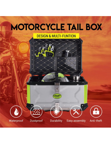 Caja de Cola de Motocicleta Letusto 45L Aluminio Plata