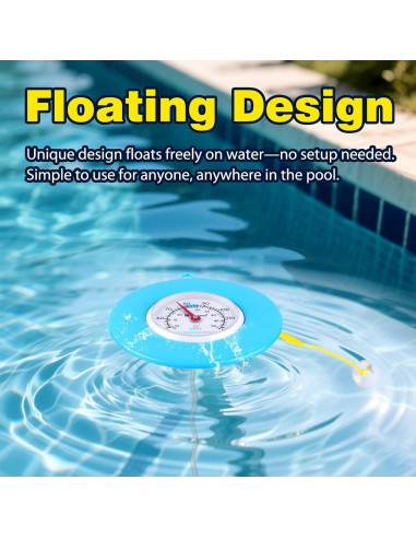 Termómetro Flotante de Piscina SPOROLWE 1.68" PVC Resistente