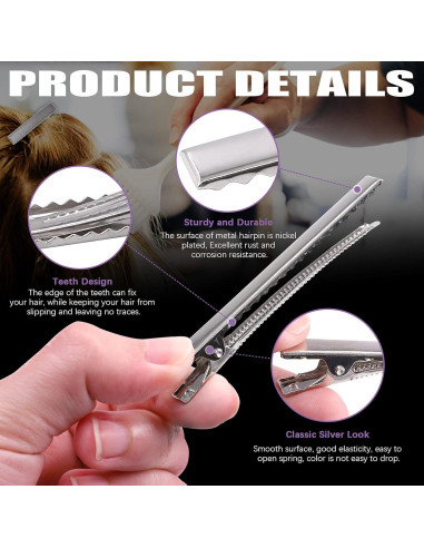Kit de Clips para el Cabello Swpeet 160Pcs - 5 Estilos Metálicos
