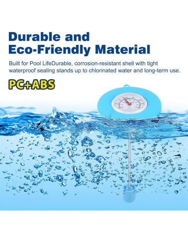 Termómetro Flotante de Piscina SPOROLWE 1.68" PVC Resistente