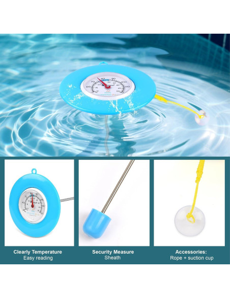 Termómetro Flotante de Piscina SPOROLWE 1.68" PVC Resistente