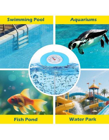 Termómetro Flotante de Piscina SPOROLWE 1.68" PVC Resistente