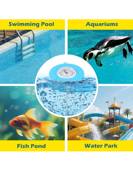 Termómetro Flotante de Piscina SPOROLWE 1.68" PVC Resistente