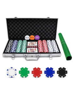 NOLIE Juego de Fichas de Póker 400 PCS con Estuche de Aluminio