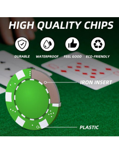 NOLIE Juego de Fichas de Póker 400 PCS con Estuche de Aluminio 2