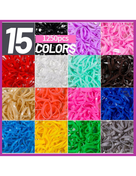 Set de Accesorios para el Cabello Teenitor - 1250 Bandas y Clips