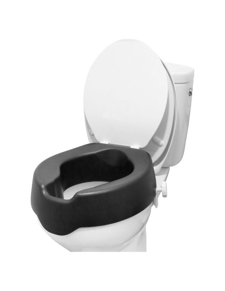 Asiento Elevado para Inodoro KMINA 10 cm con Manijas Negro