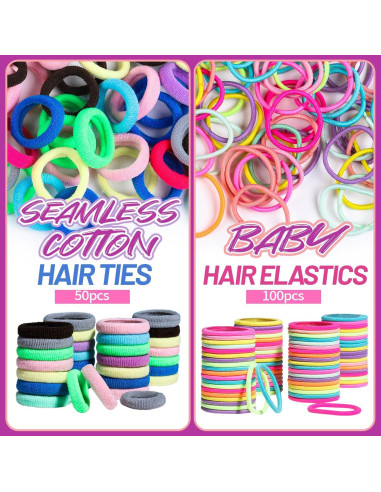 Set de Accesorios para el Cabello Teenitor - 1250 Bandas y Clips