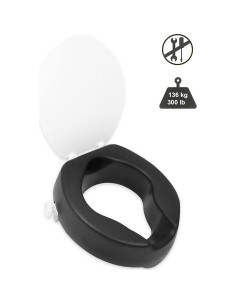 Asiento Elevado para Inodoro KMINA 10 cm con Manijas Negro 2