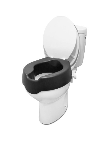 Asiento Elevado para Inodoro KMINA 10 cm con Manijas Negro
