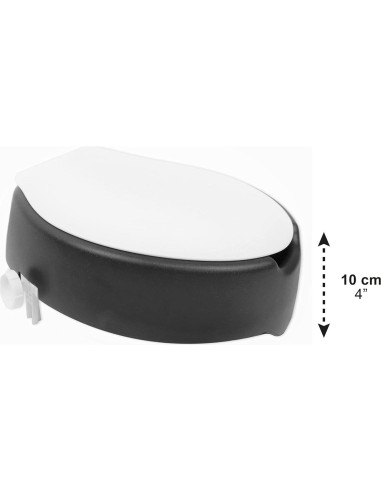 Asiento Elevado para Inodoro KMINA 10 cm con Manijas Negro
