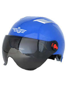Casco Bentrance Retro Abierto para Motocicleta Azul