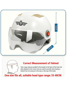 Casco Bentrance Retro Abierto para Motocicleta Azul 2