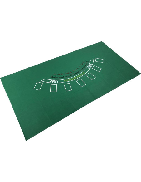 Feltro de Mesa de Blackjack YH Poker 90x180 cm Verde