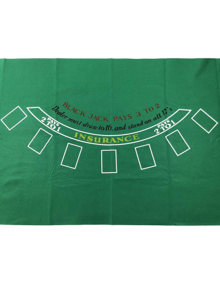 Feltro de Mesa de Blackjack YH Poker 90x180 cm Verde