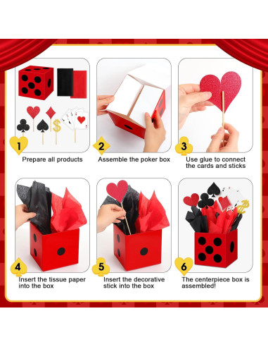 Zhanmai 24 Cajas de Póker para Fiesta Casino 15x15x15 cm