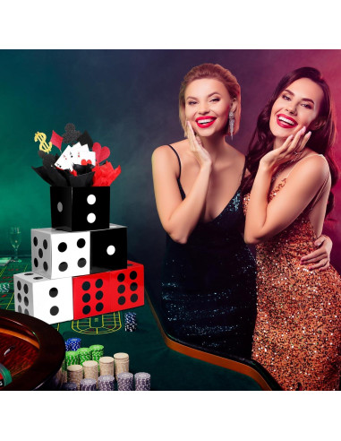 Zhanmai 24 Cajas de Póker para Fiesta Casino 15x15x15 cm