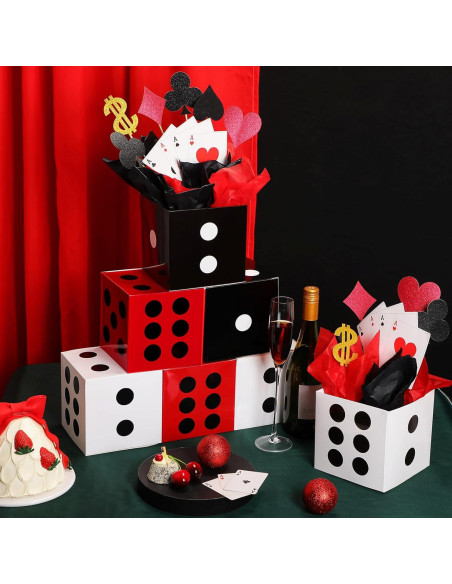 Zhanmai 24 Cajas de Póker para Fiesta Casino 15x15x15 cm