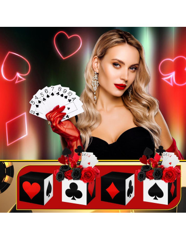Cajas de Favor de Póker Zhanmai 4 Pcs 15x15x15 cm Casino