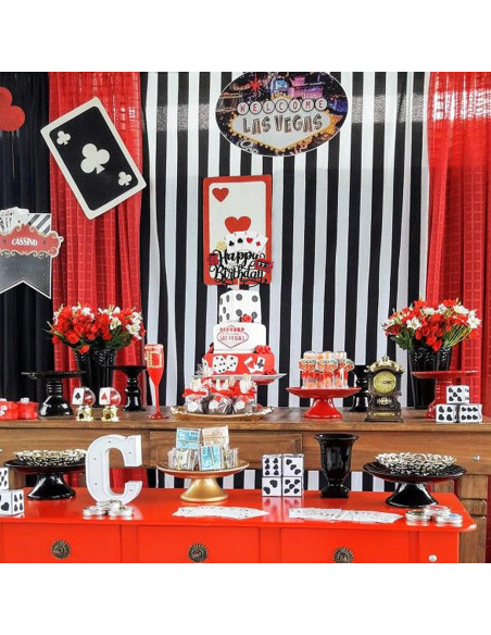 Adorno de Pastel Casino Feliz Cumpleaños ZHUOWEISM 16.76x24.89cm
