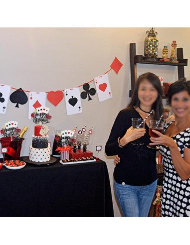 Adorno de Pastel Casino Feliz Cumpleaños ZHUOWEISM 16.76x24.89cm