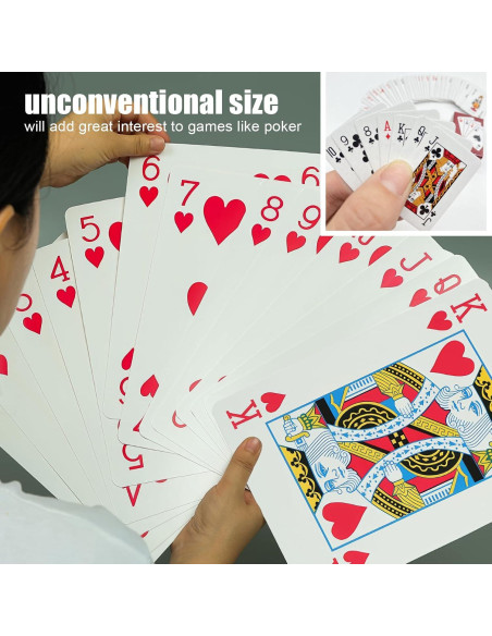 Jumbo Cartas de Juego Lynkaye 20x27 cm para Fiesta Casino