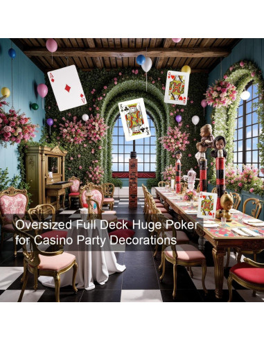 Jumbo Cartas de Juego Lynkaye 20x27 cm para Fiesta Casino