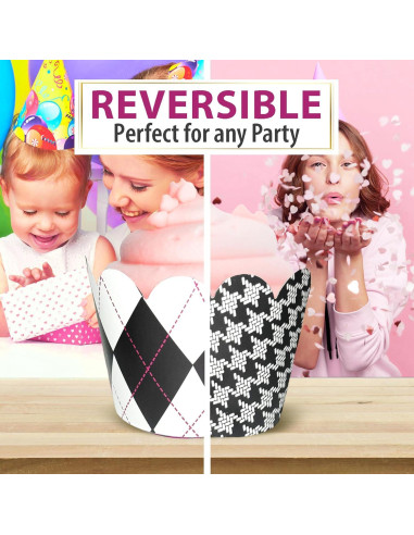 Fundas para Cupcake Confetti Couture 24 Piezas Blanco y Negro