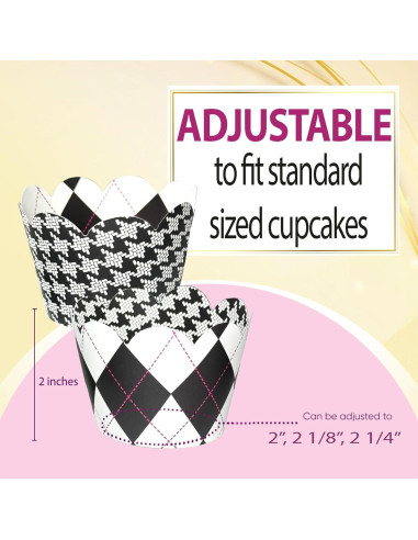 Fundas para Cupcake Confetti Couture 24 Piezas Blanco y Negro