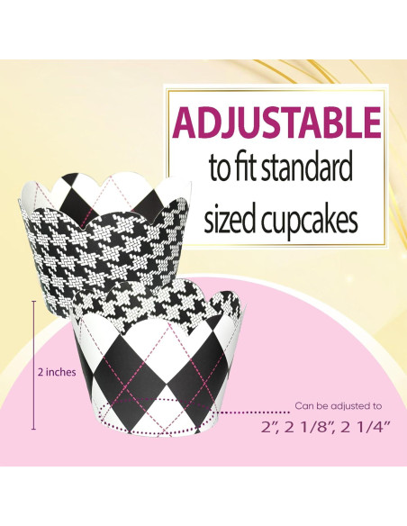 Fundas para Cupcake Confetti Couture 24 Piezas Blanco y Negro