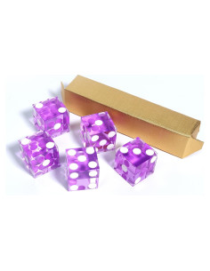 Dados de Casino GSE Morados 19mm Set de 5 Alta Precisión