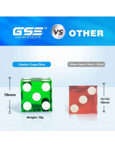 Dados de Casino GSE 25 Piezas 19mm Verde Alta Precisión 2
