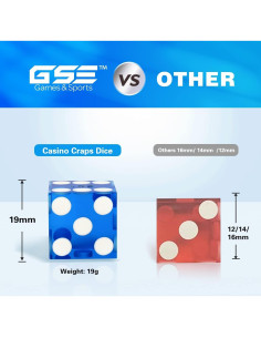 Dados de Casino GSE 25 Piezas 19mm Azul Alta Precisión 2
