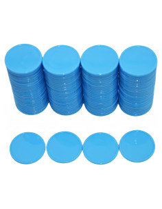 Set de 100 Fichas de Plástico SmartDealsPro 25mm Azul Cielo