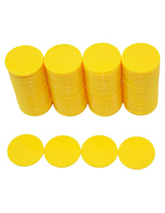 Set de 100 Fichas de Plástico Amarillo SmartDealsPro 25mm
