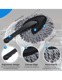 Limpiador de Auto Domensi 4 Pcs Microfibra Suave 30 cm 2