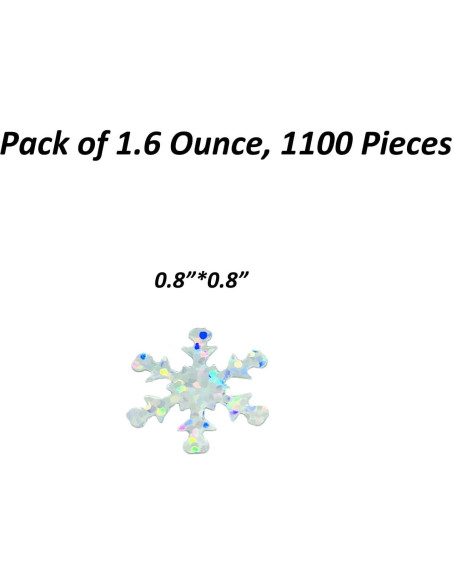 Confeti Copo de Nieve JNSAXMI Metalizado 2 cm 1100 Piezas