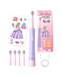 Cepillo de dientes eléctrico JTF para niños rosa recargable