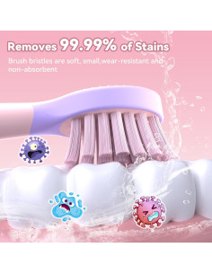 Cepillo de dientes eléctrico JTF para niños rosa recargable 2