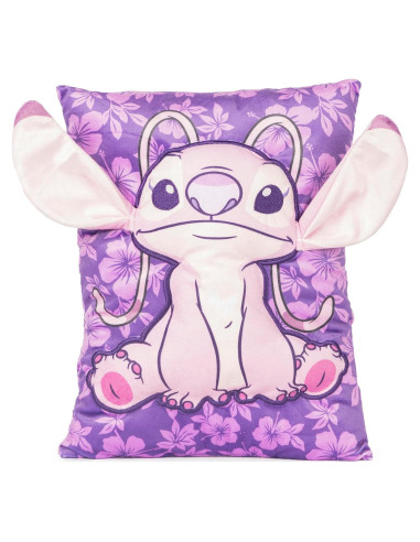Almohada 3D Angel Lilo y Stitch Jay Franco 38 cm Rosa