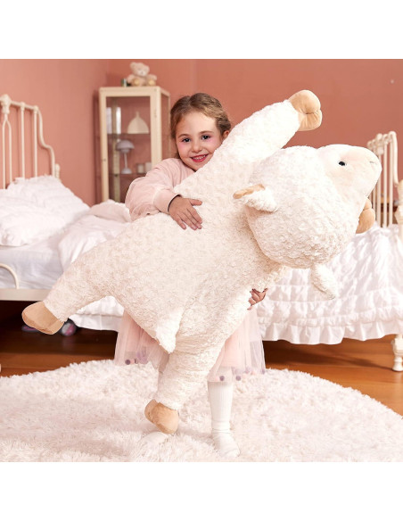 Oveja de Peluche Gigante IKASA 76 cm Suave y Lindos Regalos