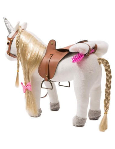HollyHOME Unicornio de Peluche Blanco 27.94 cm Hecho a Mano