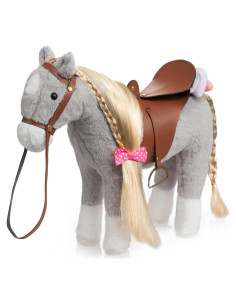 Caballo de Peluche HollyHOME 27,94 cm Gris con Accesorios